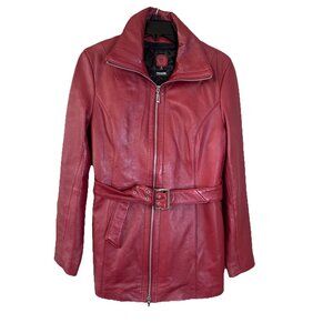 WILSONS LEATHER THINSULATE 90’s Vintage Women’s Cranberry Leather Jacket M
